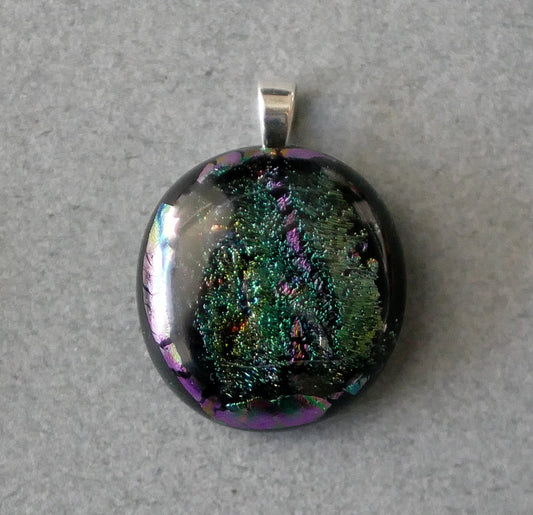 Small Dichroic Pendant with Silver Findings and Choice of Chain/Cord #10