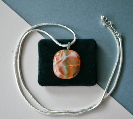 Orange and Green Dragonskin Pendant (Base Metal)