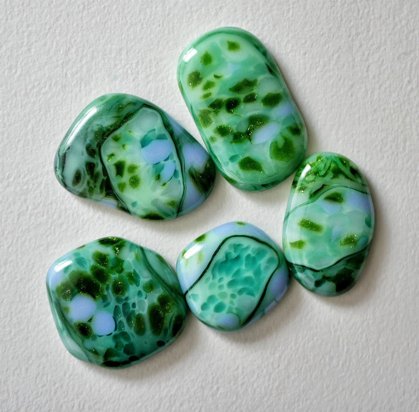 Green and Lavender Cabochon Set