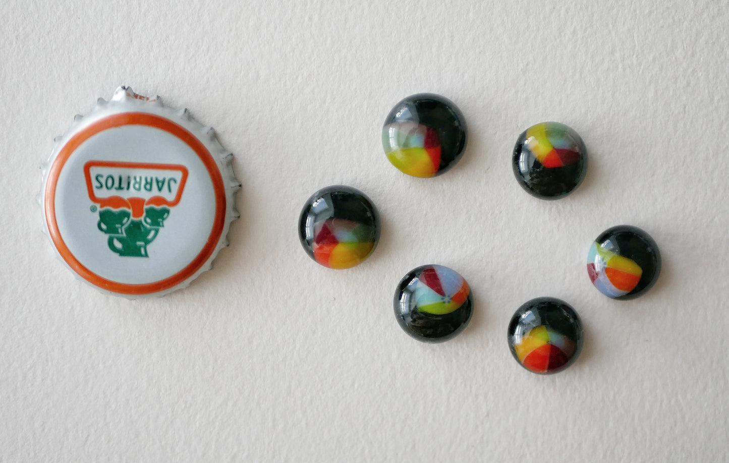 6 Black and Rainbow Tokens