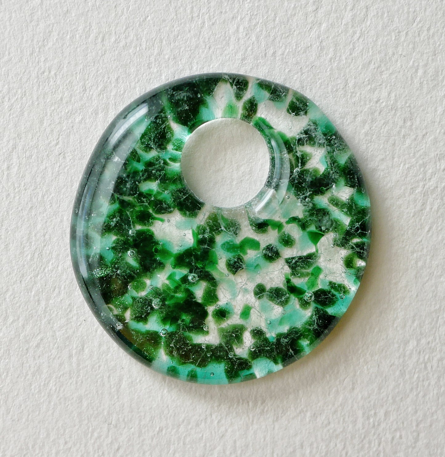 Slightly Wonky Round Pendant: Greens (PENDANT ONLY)