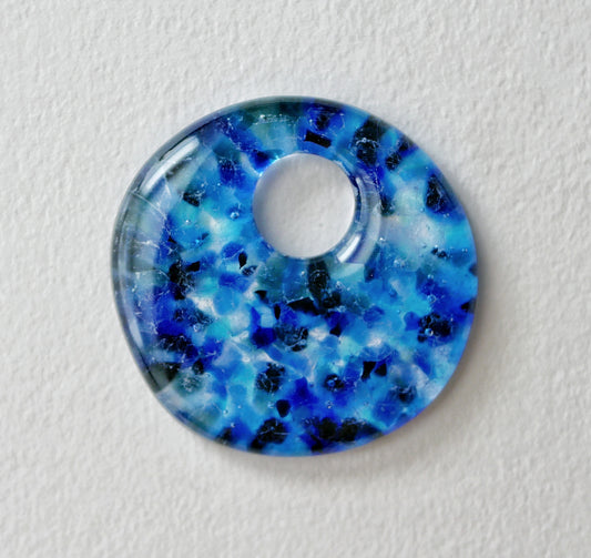 Slightly Wonky Round Pendant: Blues (PENDANT ONLY)