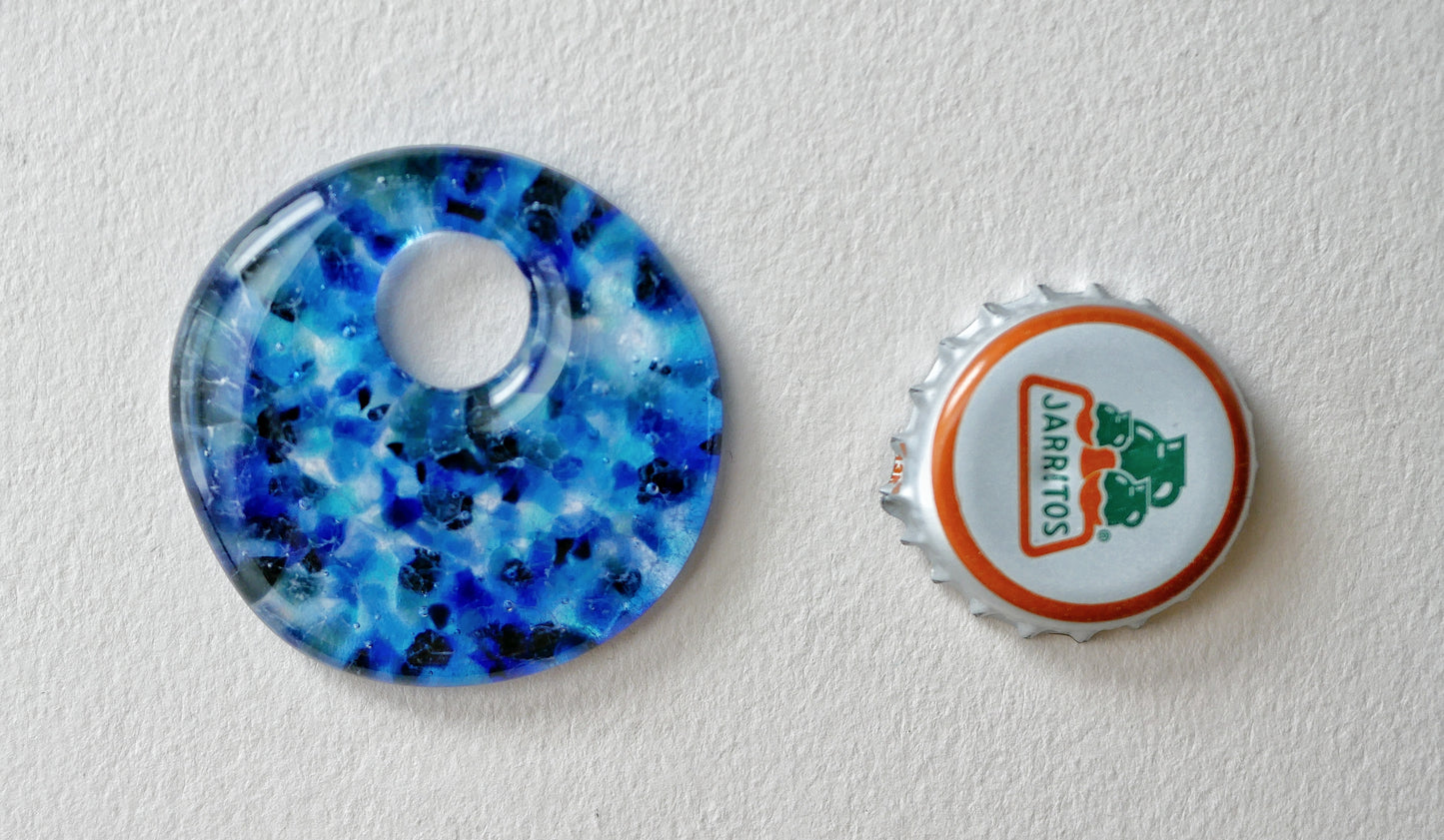Slightly Wonky Round Pendant: Blues (PENDANT ONLY)