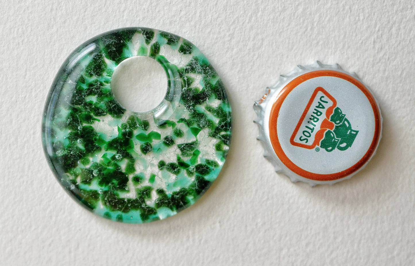 Slightly Wonky Round Pendant: Greens (PENDANT ONLY)