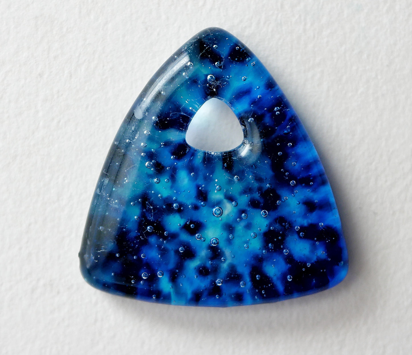 Triangle Pendant: Mottled Blues (PENDANT ONLY)