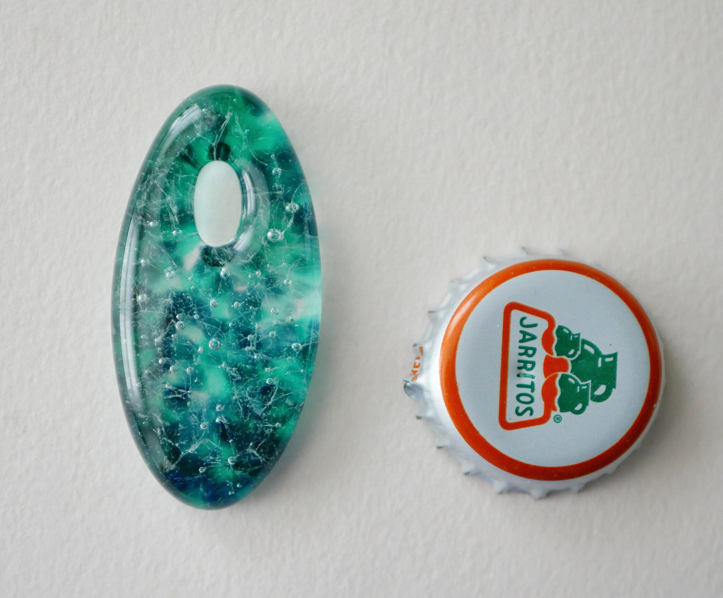 Oval Pendant: Teal and Blue (PENDANT ONLY)
