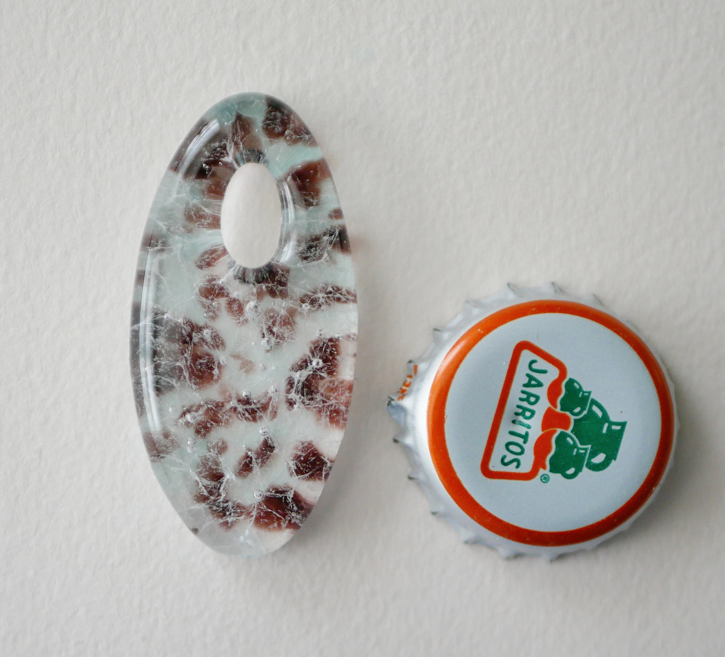 Oval Pendant: Crackly Purple and Clear (PENDANT ONLY)