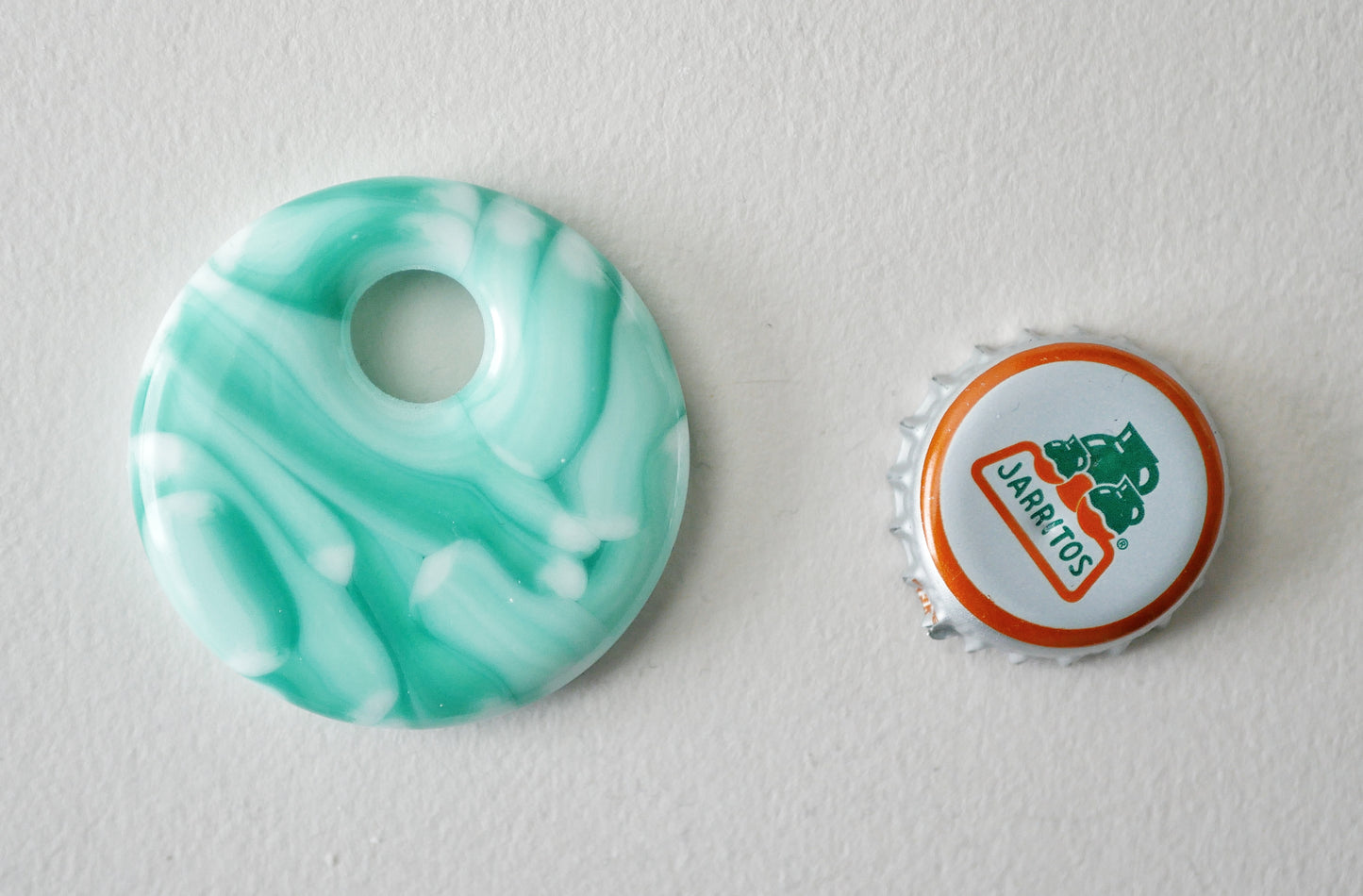 Green and White Brushstrokes #1 (PENDANT ONLY)