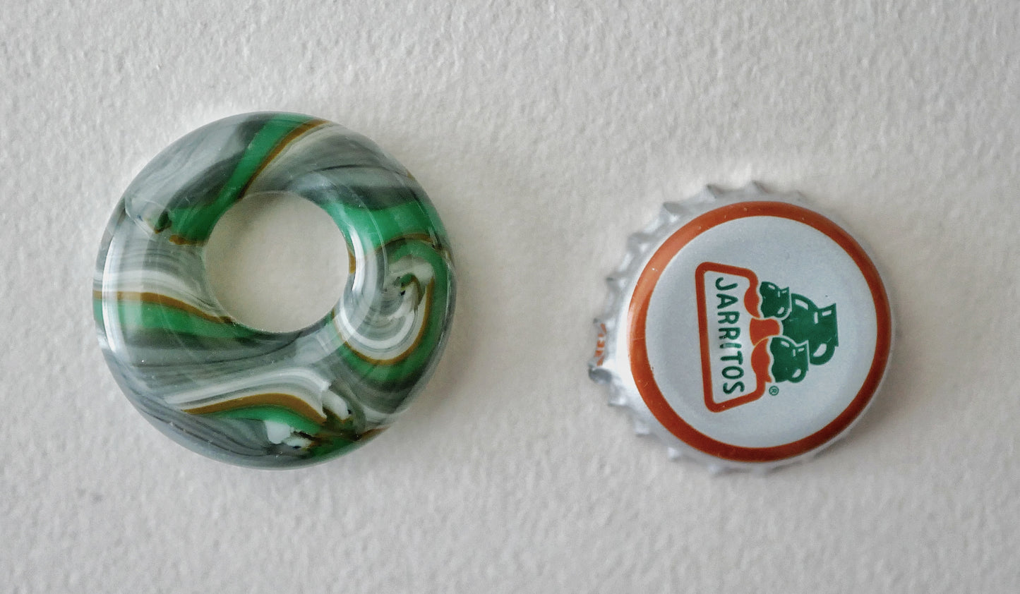 Small Circle Pendant: Grey, White, Brown and Green Swirl (PENDANT ONLY)
