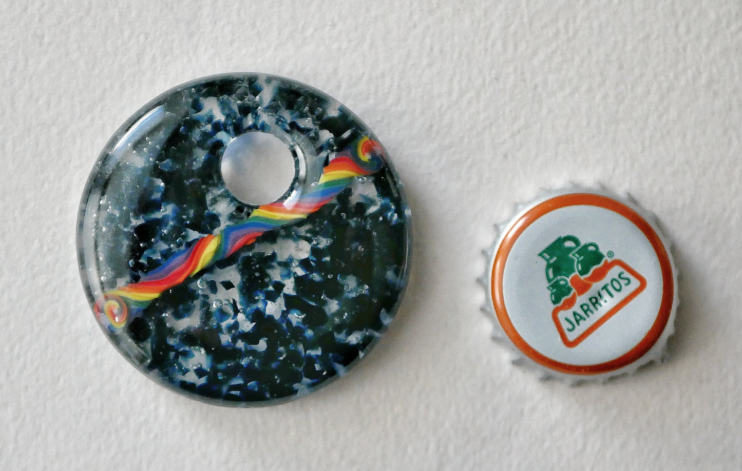Round Pendant: Aventurine and Rainbow #6 (PENDANT ONLY)