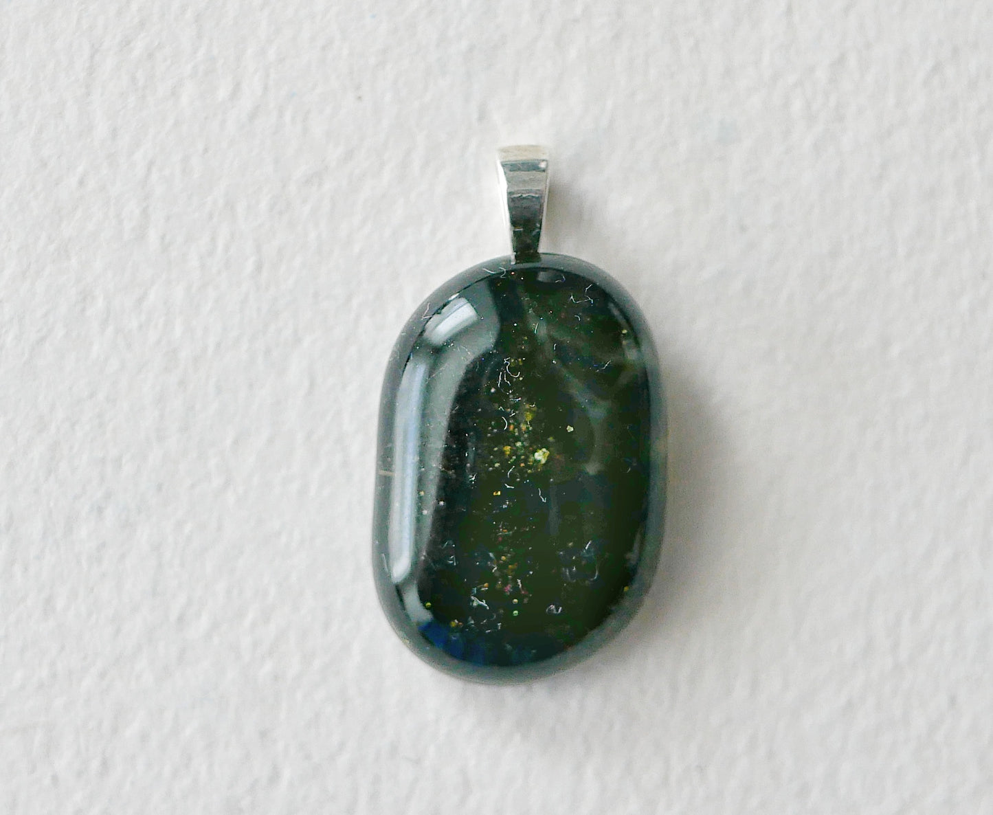 Golden Black Aventurine Dragonskin Pendant #3 (Sterling Silver) (PENDANT ONLY)