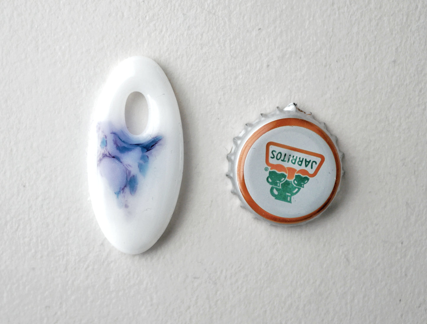 Oval Pendant: White with A Touch of Purple (PENDANT ONLY)