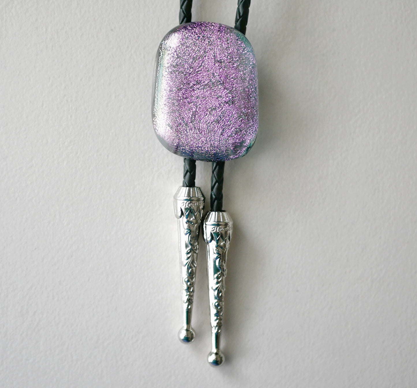 Dichroic Pink Bolo Tie #2