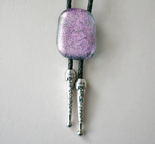 Dichroic Pink Bolo Tie #2
