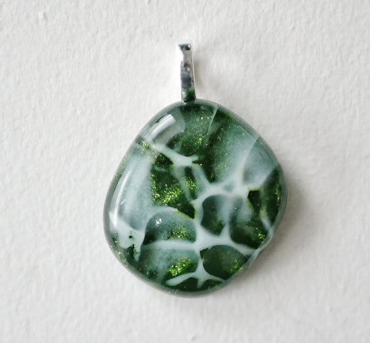 Green Aventurine Dragonskin Pendant #2 (Base Metal) (PENDANT ONLY)