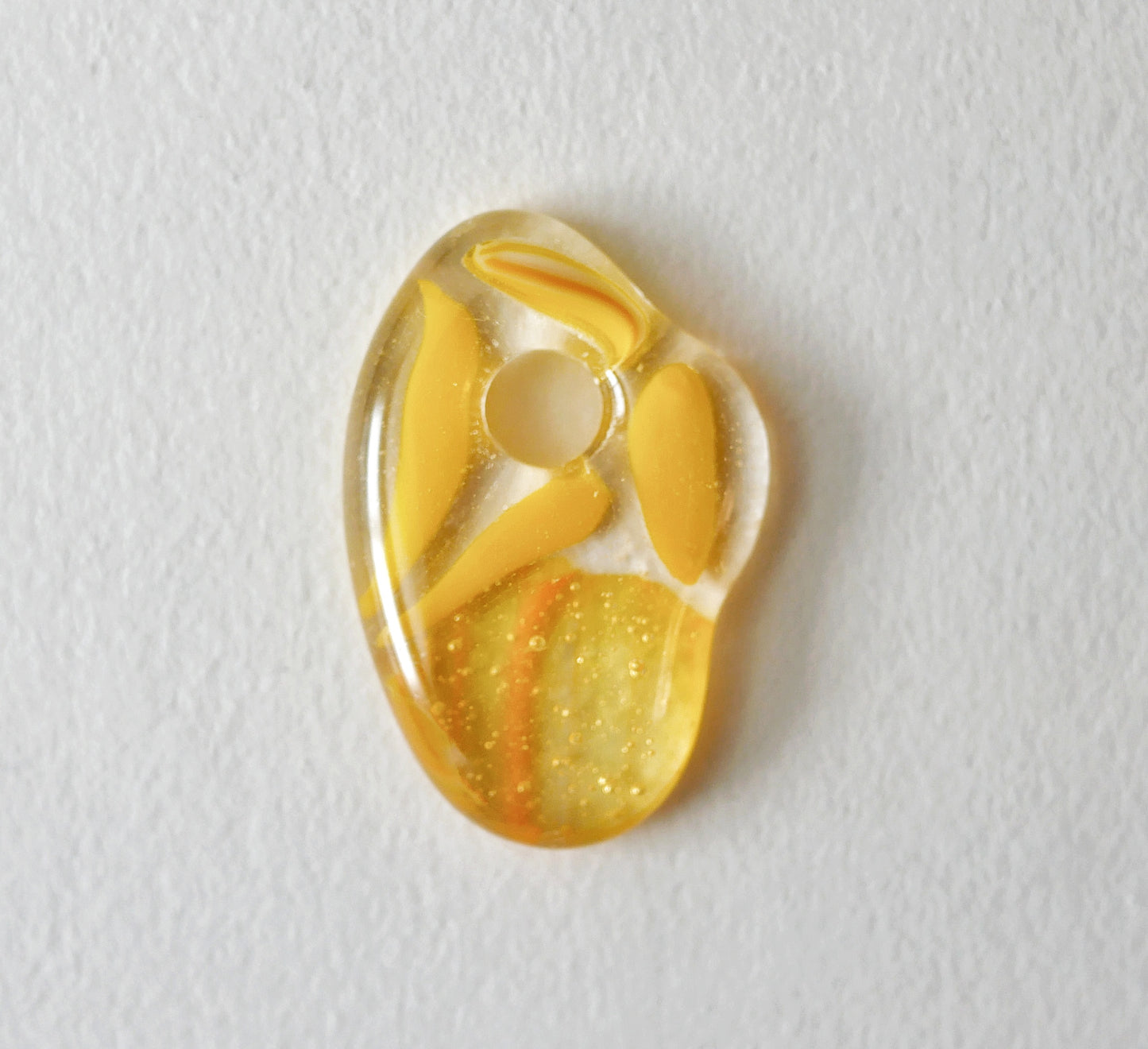 Yellow Blob Pendant with Hole #3 (PENDANT ONLY)