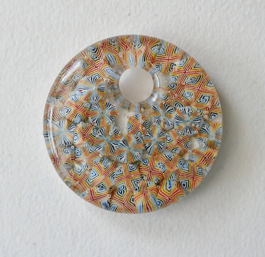Round Pendant: Intricate Rainbow Murrine (PENDANT ONLY)