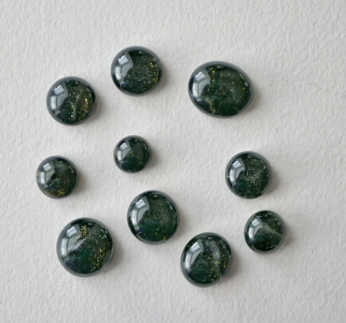 10 Aventurine Golden Sparkle Tokens