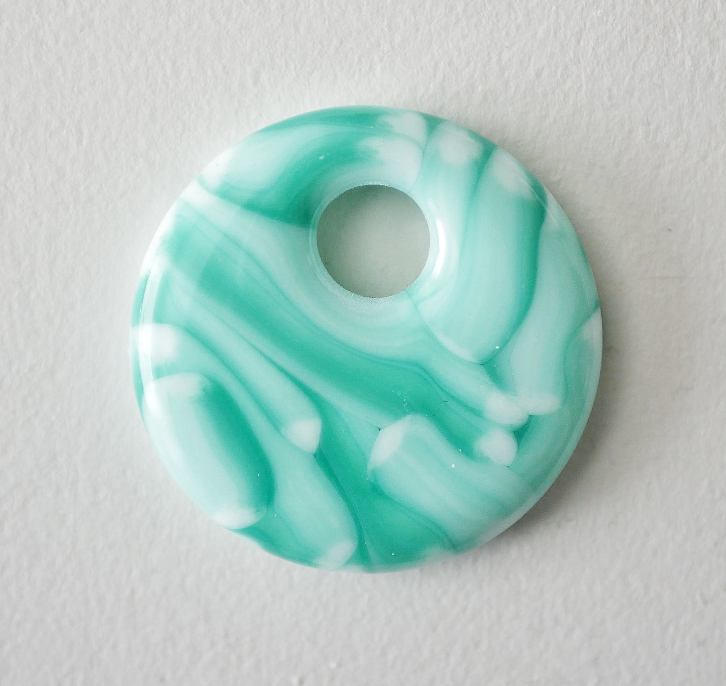 Green and White Brushstrokes #1 (PENDANT ONLY)