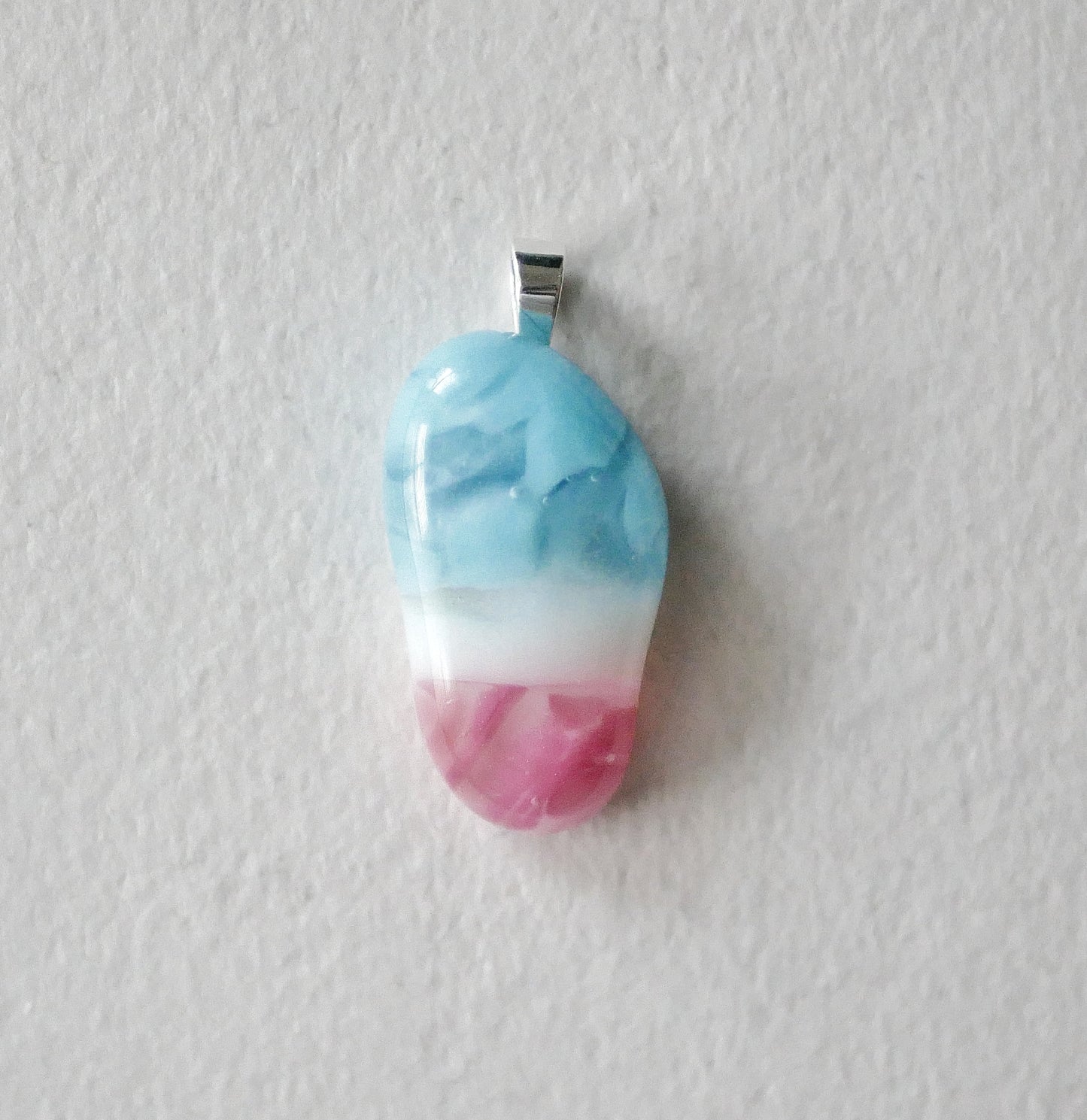 Long Trans Pride Blob Pendant #6 (PENDANT ONLY)