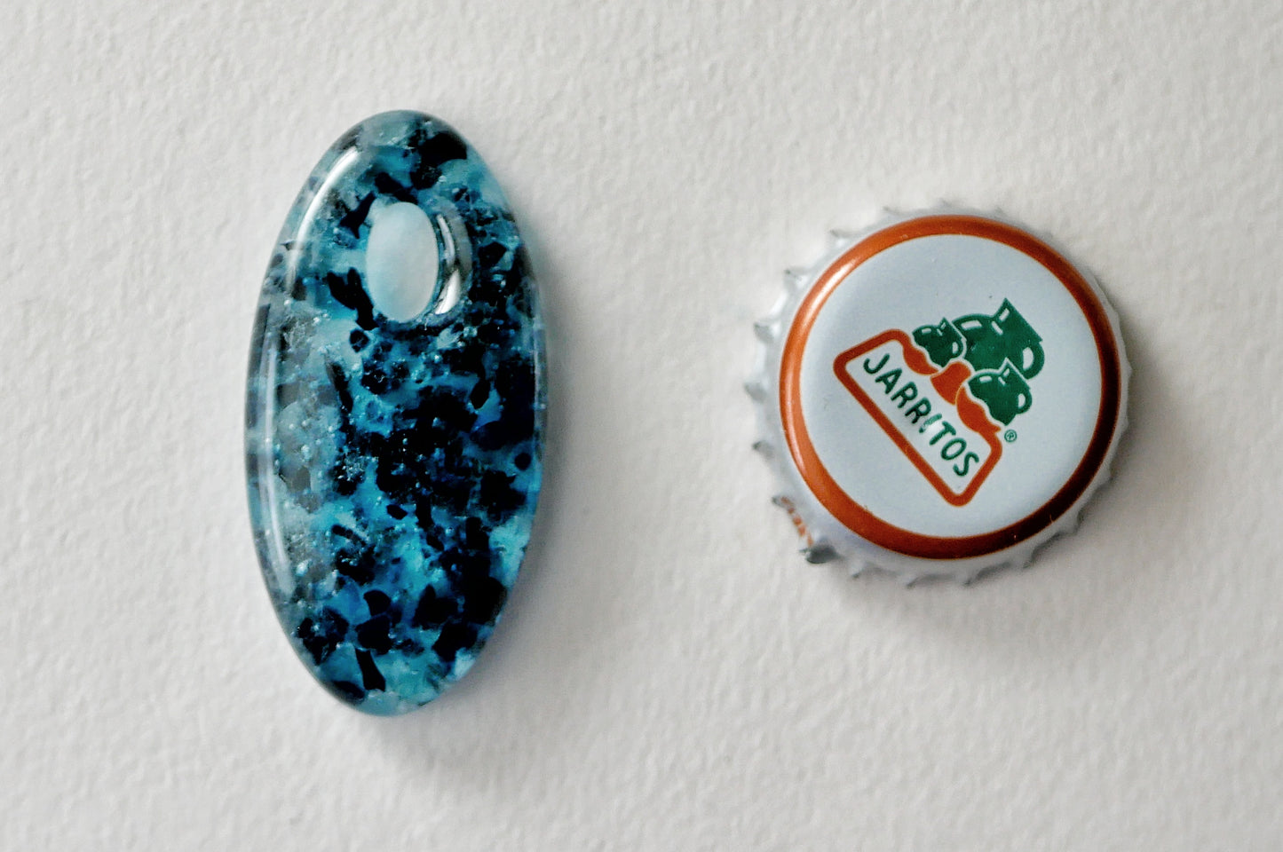 Oval Pendant: Mottled Blues (PENDANT ONLY)