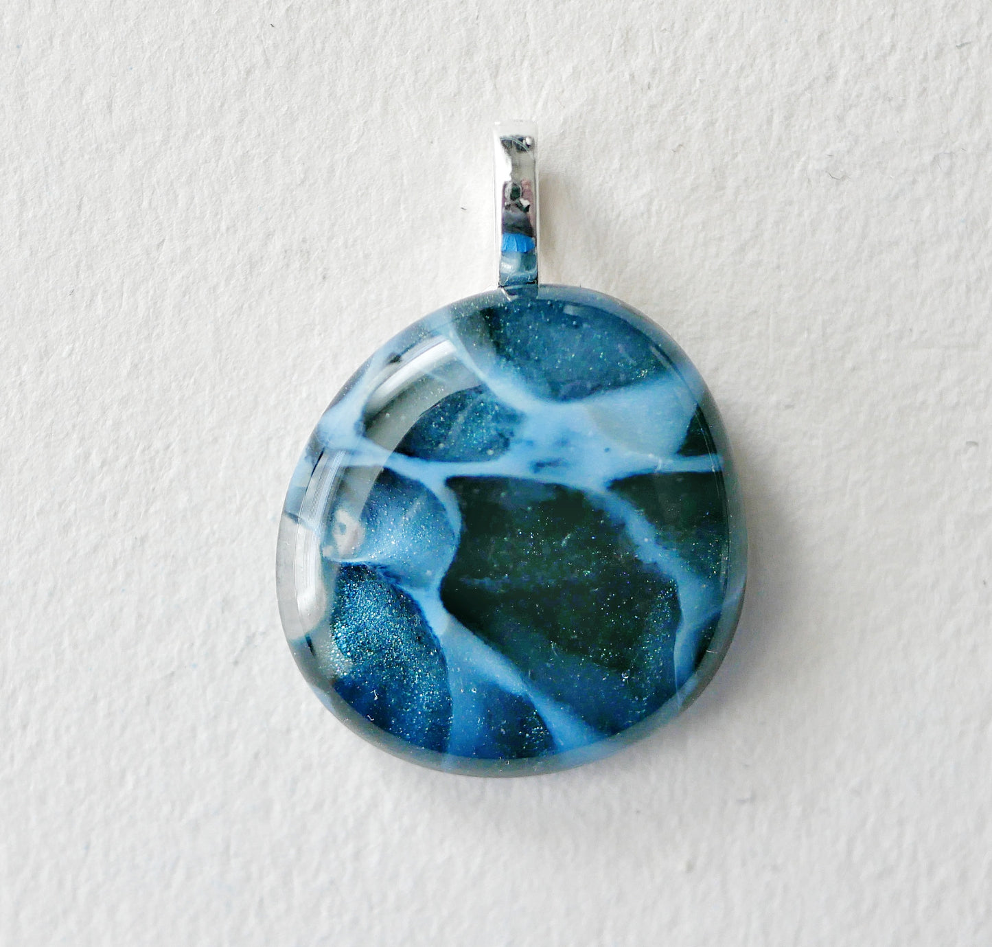 Blue Aventurine and Opaline Dragonskin Pendant #1 (Base Metal) (PENDANT ONLY)