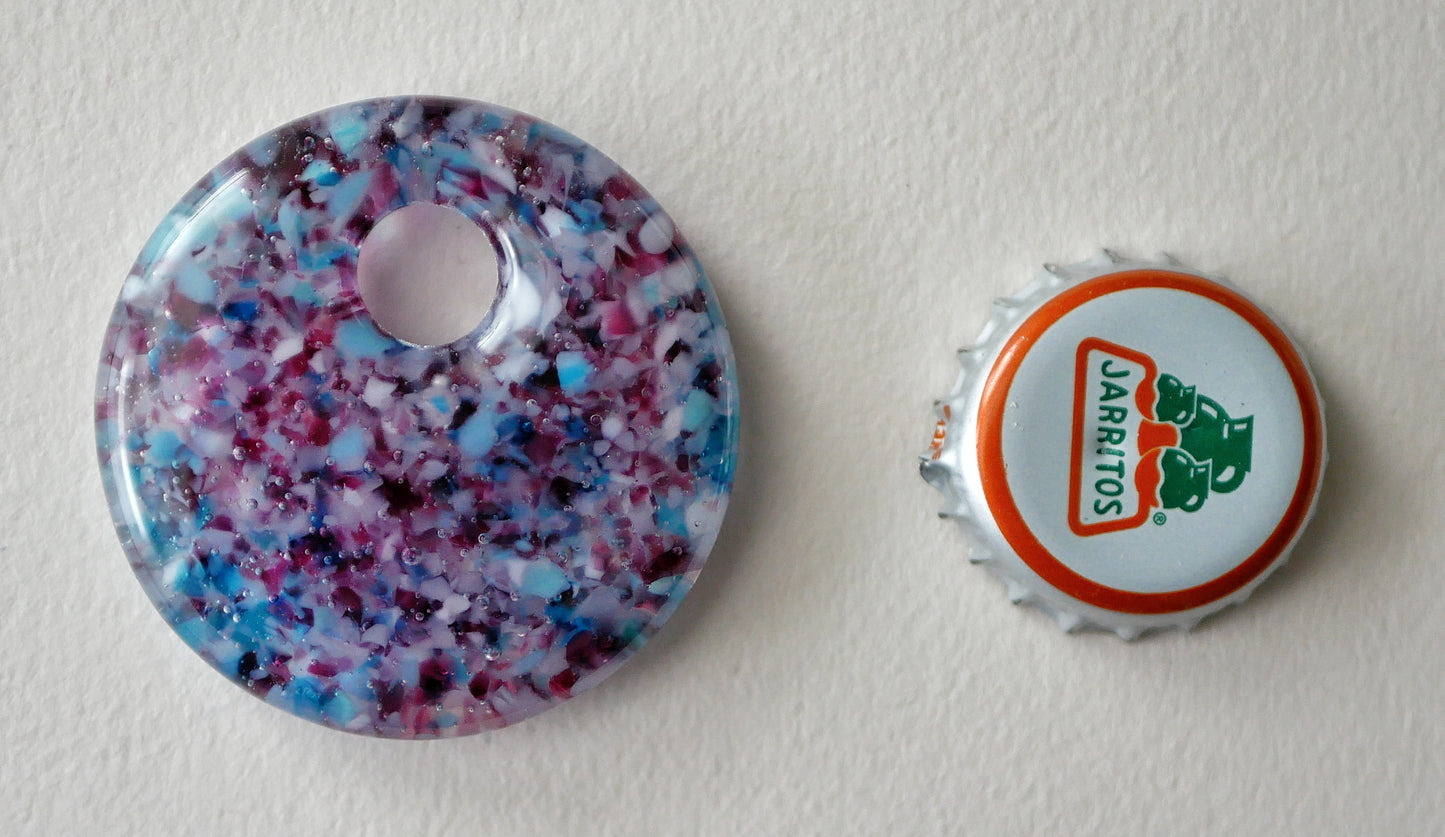 Round Pendant: Trans Pride Confetti (PENDANT ONLY)
