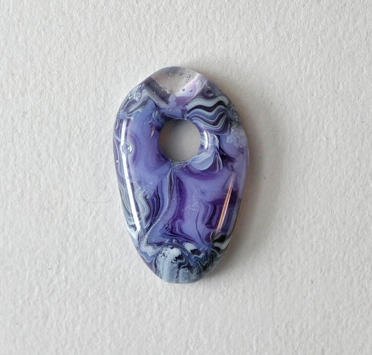 Purple and Clear Pendant with Hole #5 (PENDANT ONLY)