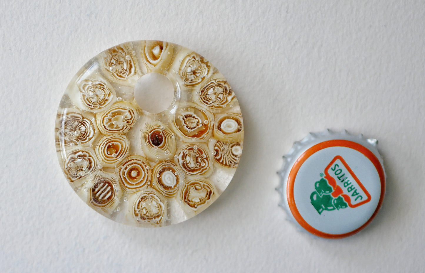 Round Pendant: Light Brown Murrine (PENDANT ONLY)