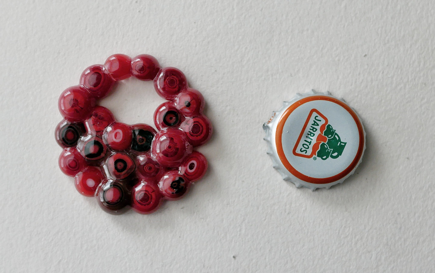 Red Murrine Cluster Pendant With Hole #2 (PENDANT ONLY)