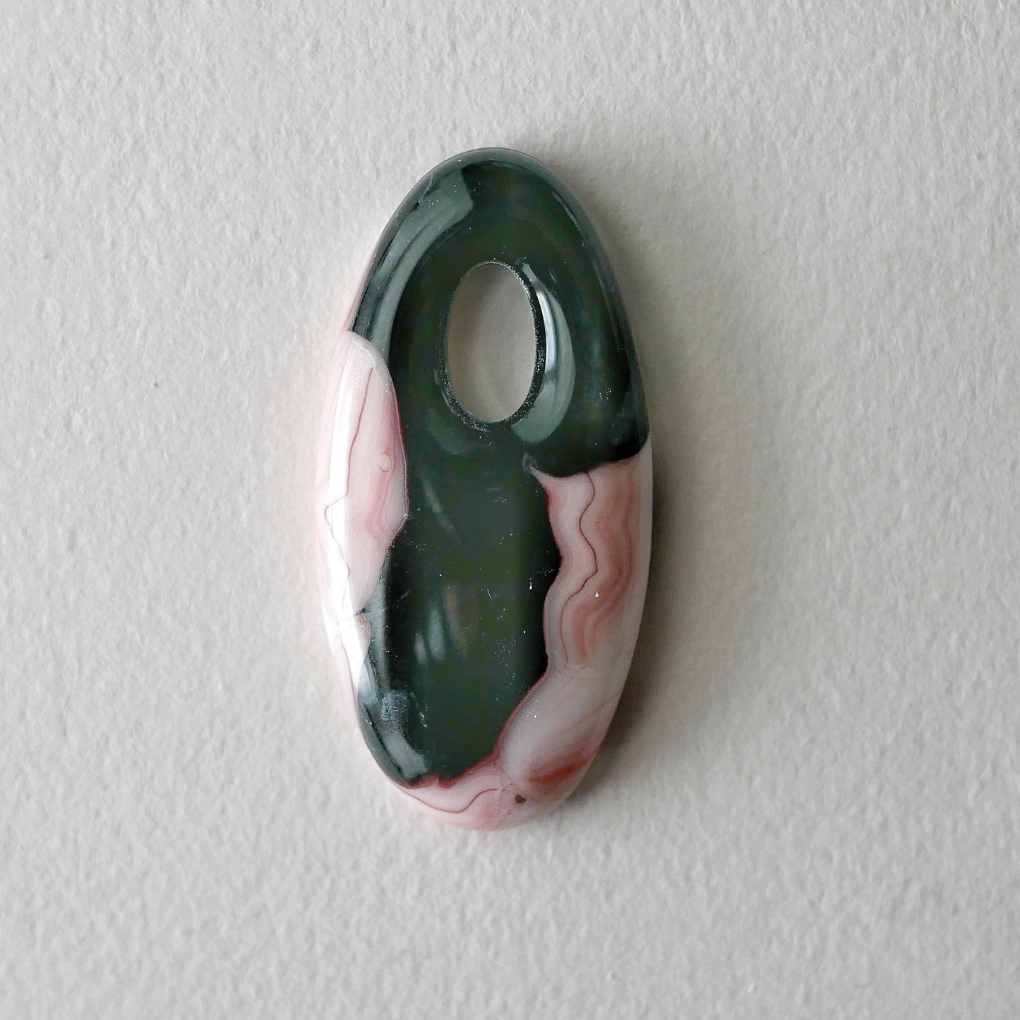 Oval Pendant: Pink and Black #2 (PENDANT ONLY)
