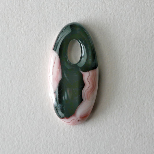 Oval Pendant: Pink and Black #2 (PENDANT ONLY)