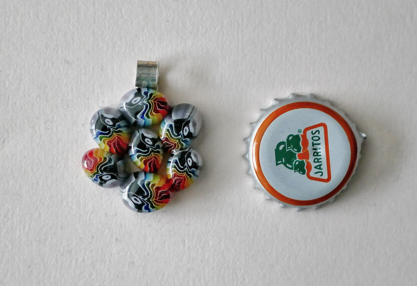 Rainbow Leaf Cluster Pendant #4 (Sterling Silver) (PENDANT ONLY)