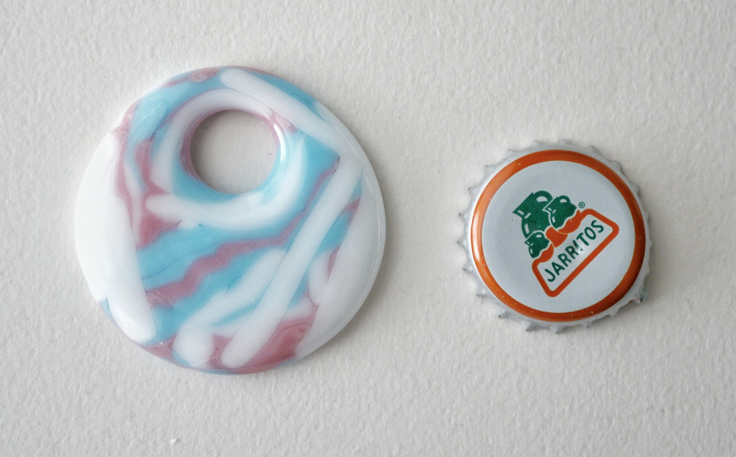 Round Pendant: Trans Pride Overlapping Stripes (PENDANT ONLY)