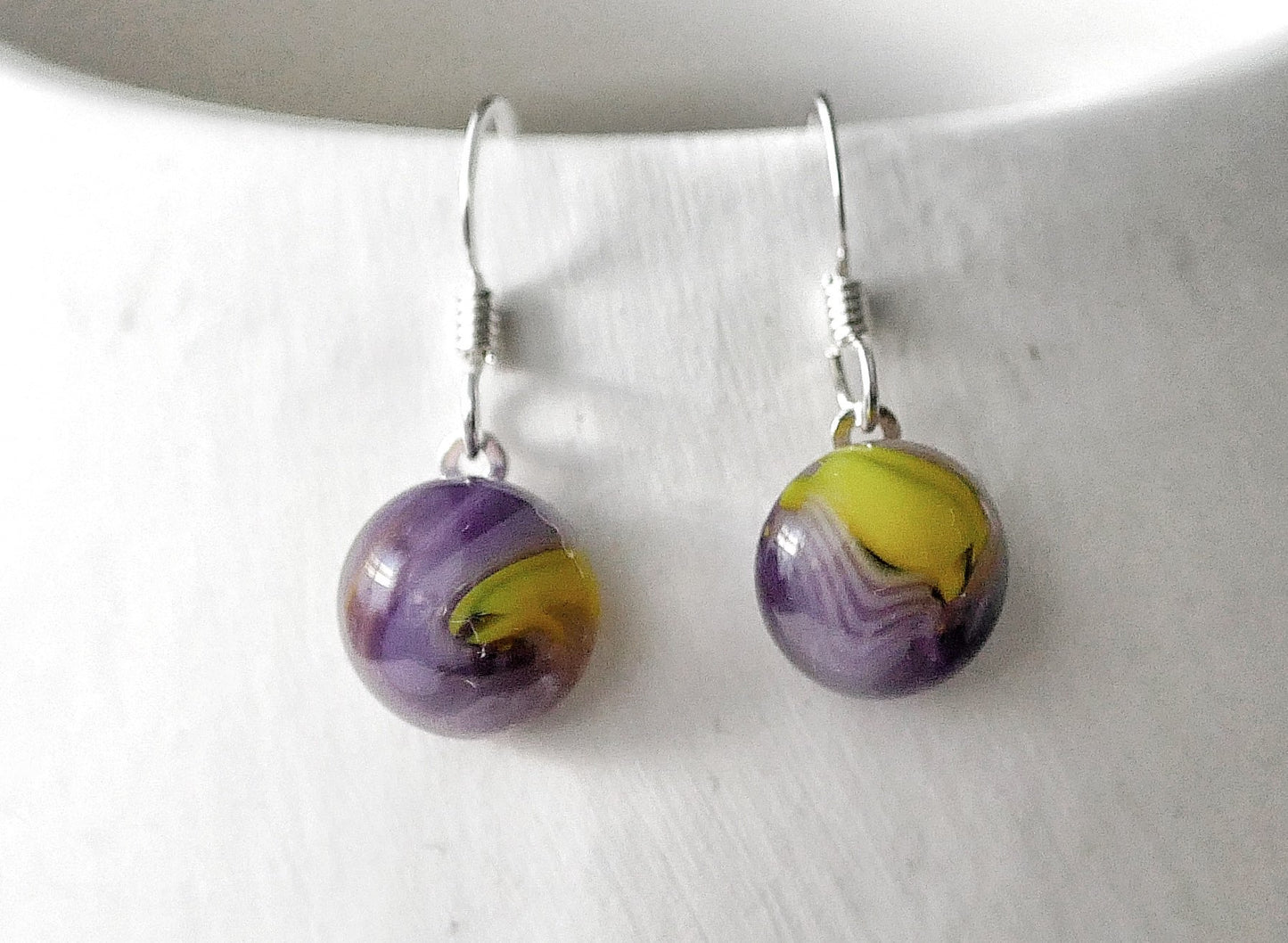 Purple and Green Earrings #1