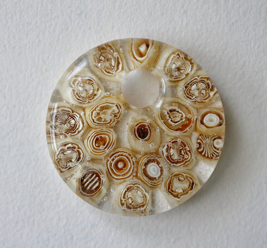 Round Pendant: Light Brown Murrine (PENDANT ONLY)