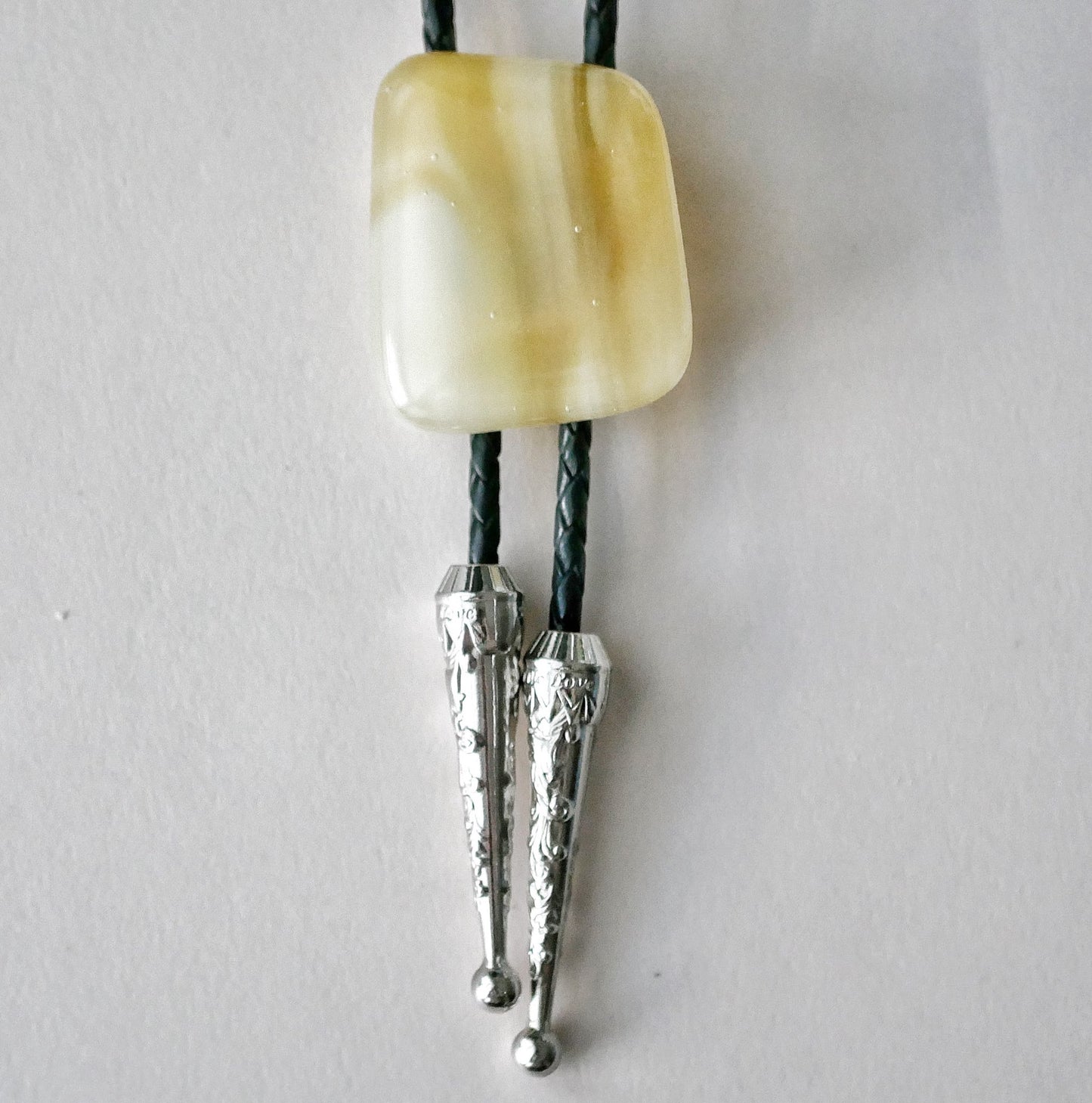 Yellow Streaky Bolo Tie #1