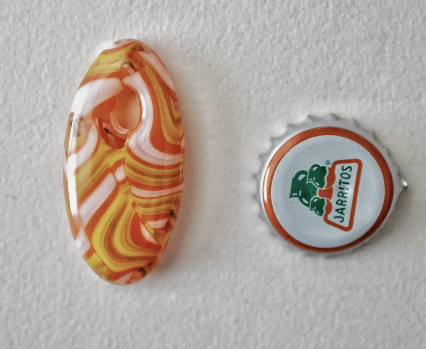 Oval Pendant: Orange and Yellow Swirl (PENDANT ONLY)