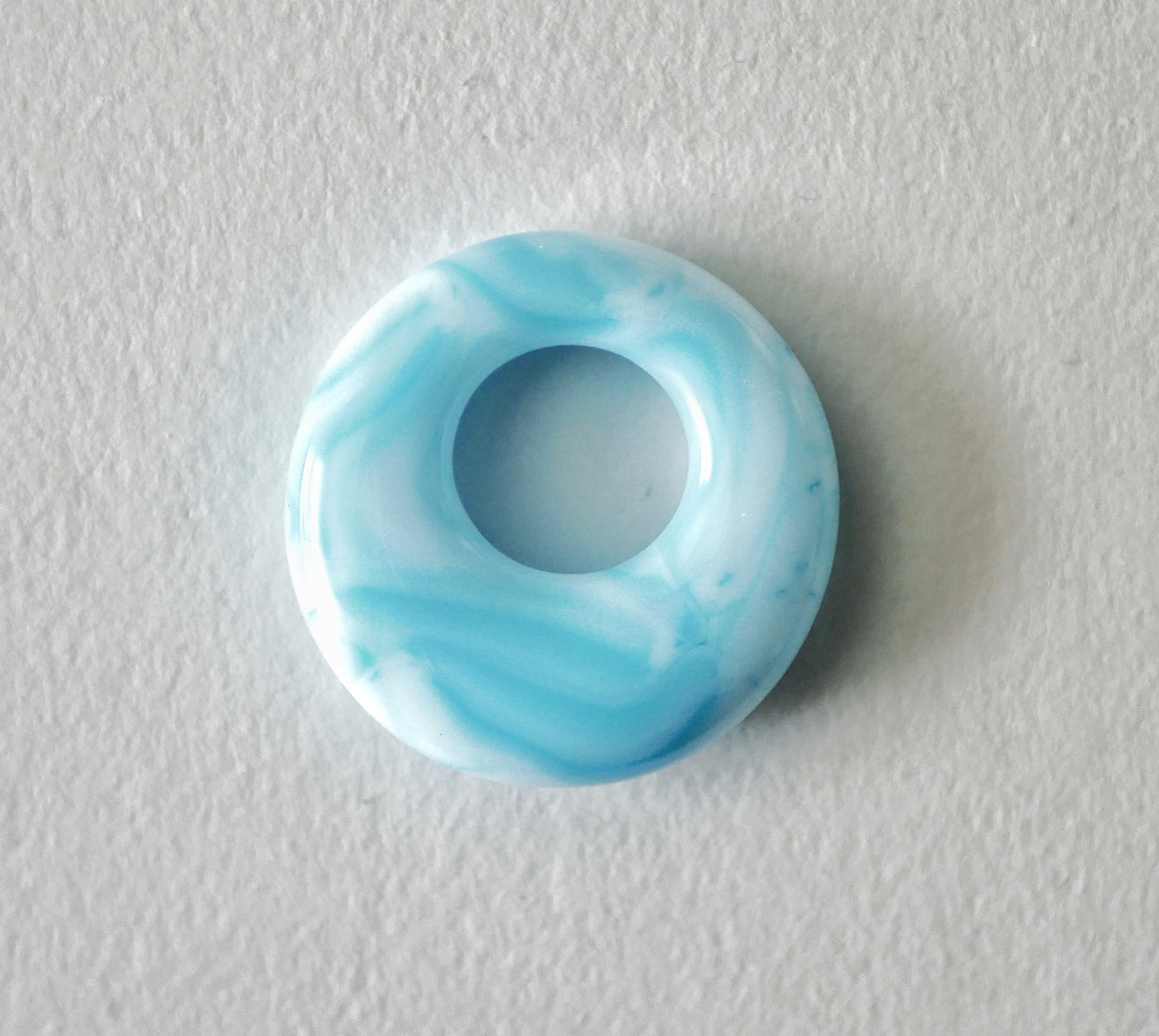 Small Circle Pendant: Sky Blue Brushstroke #1 (PENDANT ONLY)