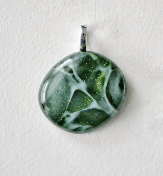 Green Aventurine Dragonskin Pendant #4 (Base Metal) (PENDANT ONLY)