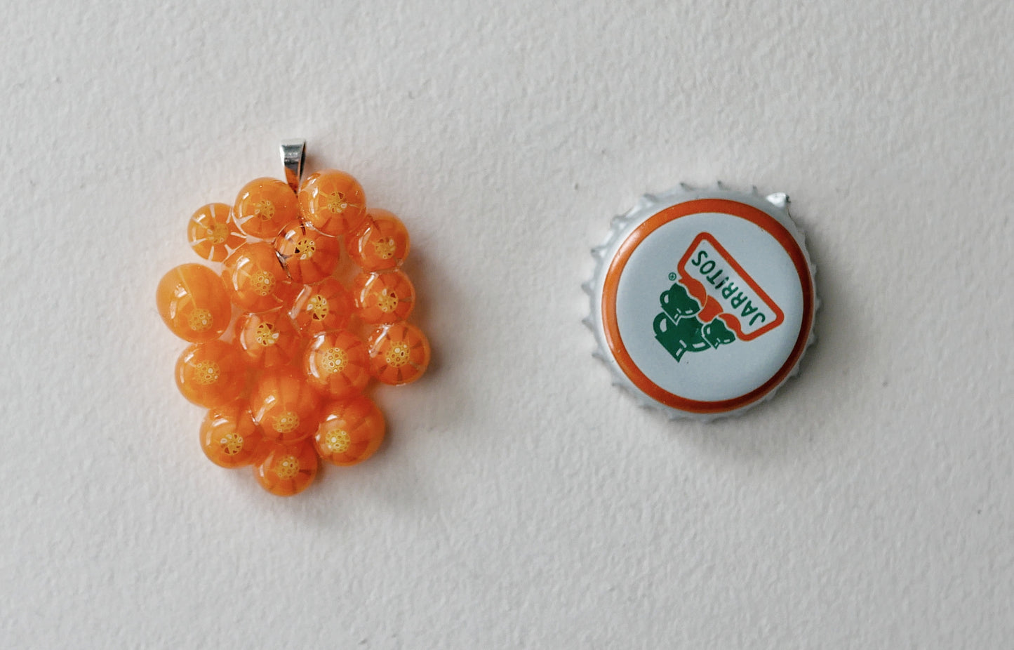 Orange Floral Cluster Pendant (Sterling Silver) (PENDANT ONLY)