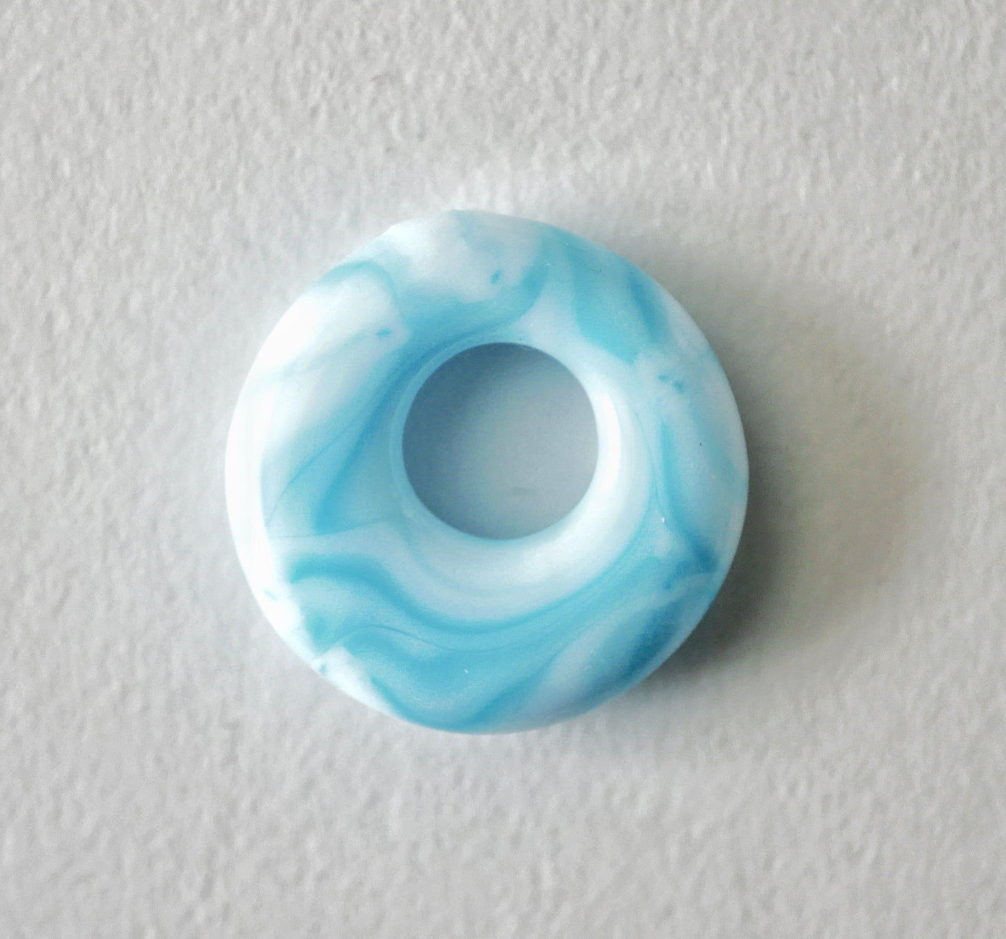 Small Circle Pendant: Sky Blue Brushstroke #2 (PENDANT ONLY)