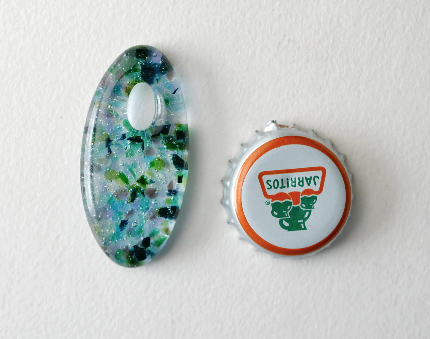 Oval Pendant: Greens and Purple (PENDANT ONLY)