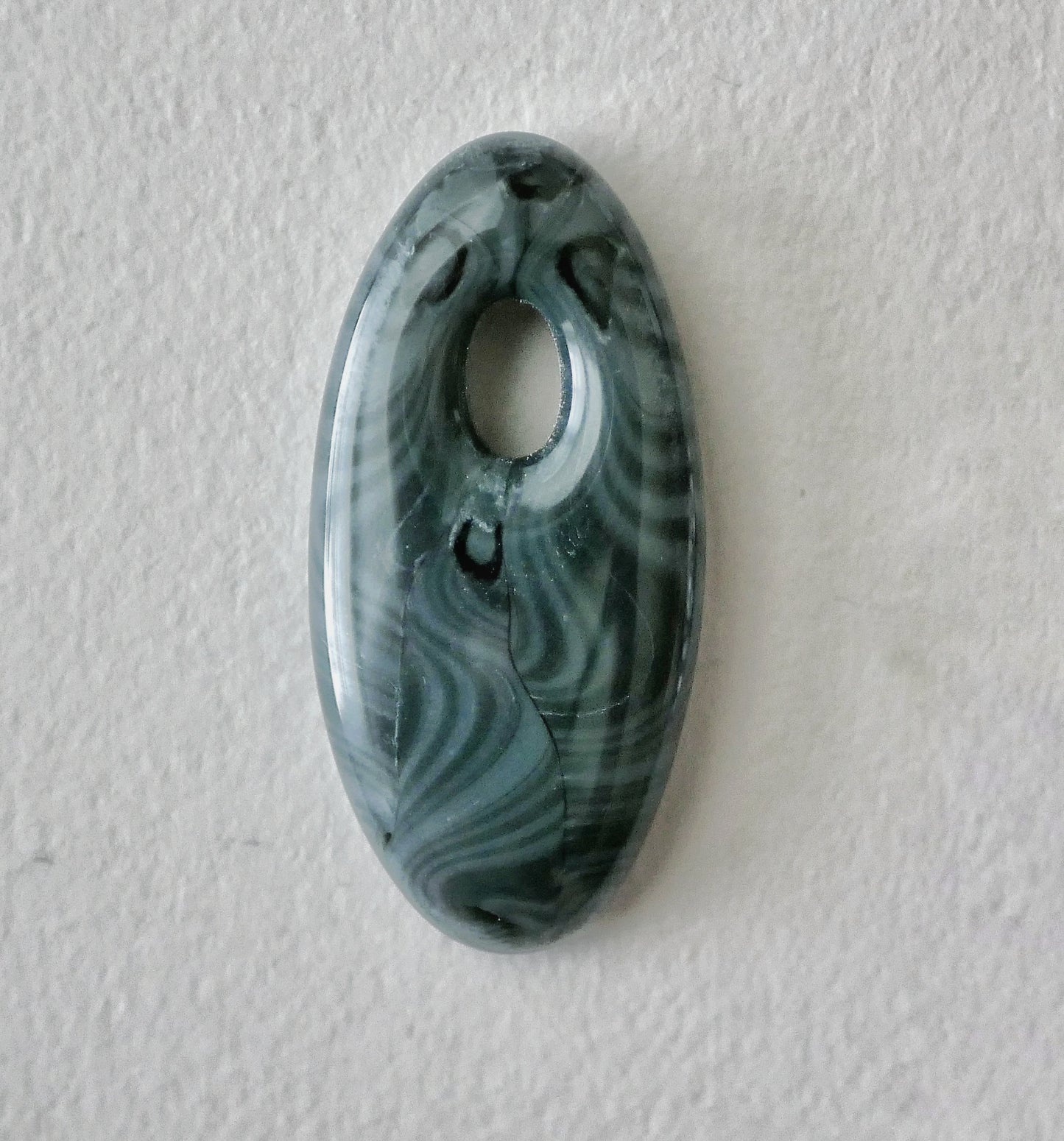 Oval Pendant: Dark Grey Swirl (PENDANT ONLY)