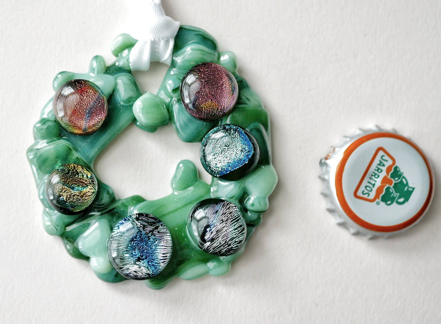 Bumpy Wreath with Dichroic Ornaments (Small)