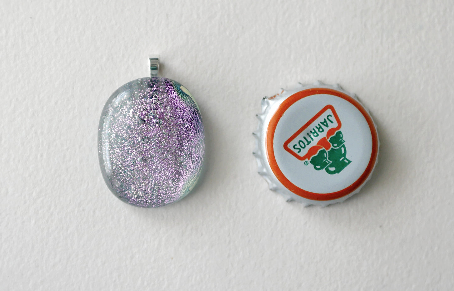 Pink Dichroic Pendant #4 (Sterling Silver) (PENDANT ONLY)