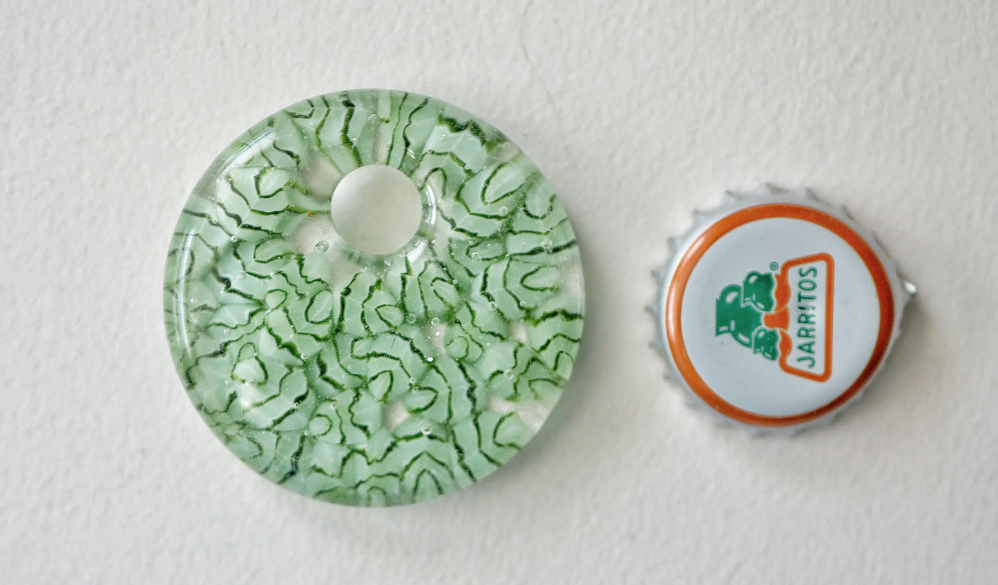 Round Pendant: Light Green Leaves (PENDANT ONLY)