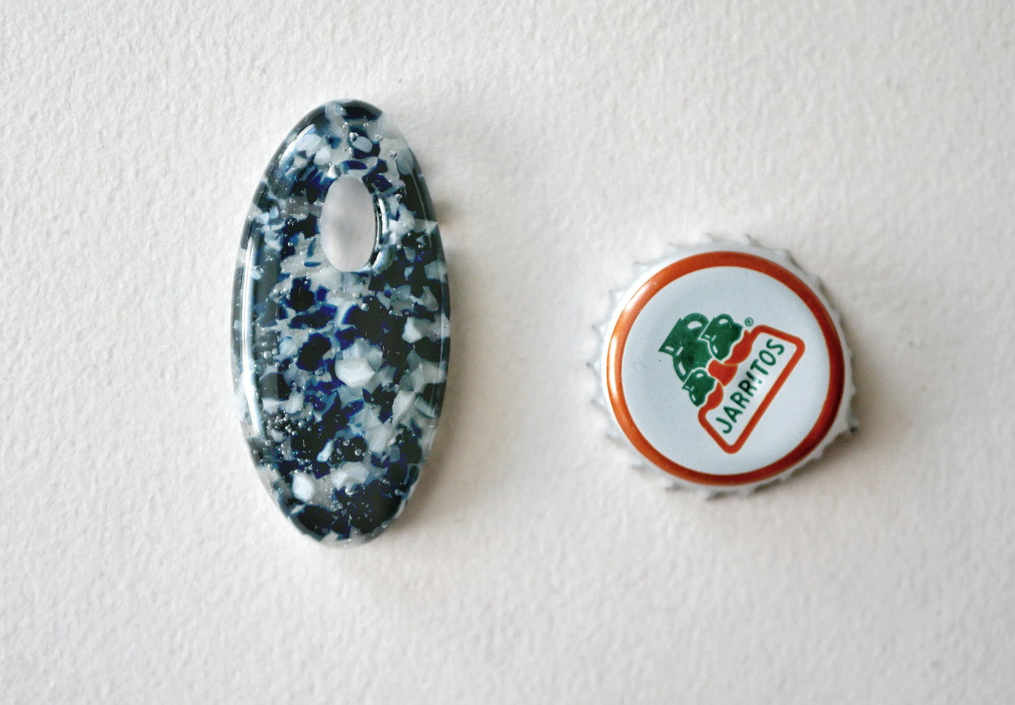 Oval Pendant: Adventurine Blue and Cream (PENDANT ONLY)