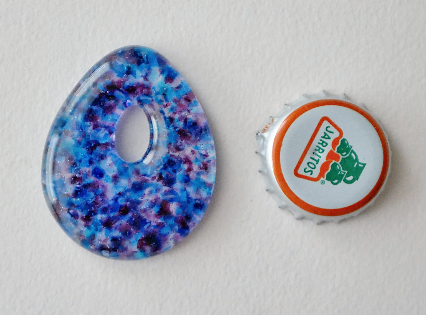 Teardrop Pendant: Mottled Pink and Blue (PENDANT ONLY)