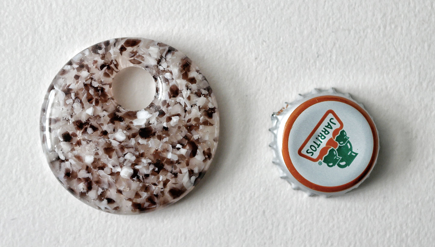 Round Pendant: Purple and Cream Confetti (PENDANT ONLY)
